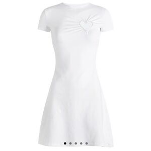 SKIMS NWT Cotton Jersey Heart Mini Dress Color Snow Sz XXS